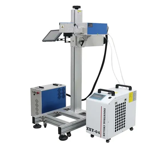 جهاز وسم ليزر أشعة UV على خط الإنتاج المتحرك